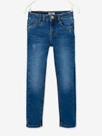 Jeans slim morfológicos 'waterless', medida das ancas LARGA, para menina AZUL ESCURO DESBOTADO+AZUL ESCURO LISO+CINZENTO ESCURO LISO+PRETO ESCURO LISO 