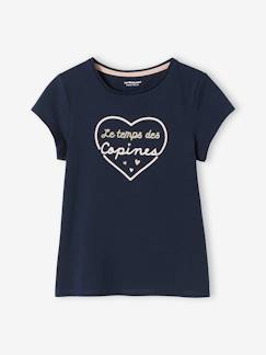 T-shirt com mensagem, para menina Menina 2-14 anos-T-shirt com mensagem, para menina