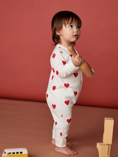 Pijama corações para bebé, em algodão biológico, da Petit Bateau