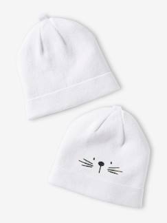 Lote de 2 gorros em algodão, para bebé Lote de 2 gorros em algodão, para bebé