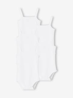 Lote de 5 bodies de alças finas, em interlock, para bebé Bebé 0-36 meses-Lote de 5 bodies de alças finas, em interlock, para bebé