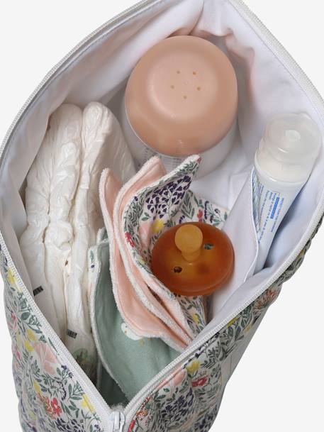 Bolsa de cuidados de higiene em algodão, para criança cru+estampado rosa 