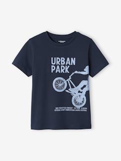 T-shirt de mangas curtas com mensagem, para menino Menino 2-14 anos-T-shirt de mangas curtas com mensagem, para menino