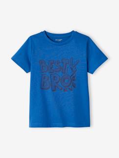 T-shirt de mangas curtas com mensagem, para menino Menino 2-14 anos-T-shirt de mangas curtas com mensagem, para menino
