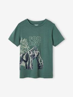 T-shirt animal, em puro algodão bio, para menino