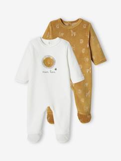 Bebé 0-36 meses-Pijamas, babygrows-Lote de 2 pijamas leão, em veludo, para bebé menino