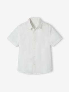 Menino 2-14 anos-Camisa lisa, de mangas curtas, para menino