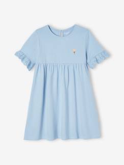 Vestido de mangas curtas em bordado inglês, para menina Vestido de mangas curtas em bordado inglês, para menina