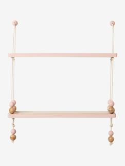 Prateleira-baloiço em madeira e corda Arrumação e Decoração-Arrumação-Prateleiras de parede-Prateleira-baloiço em madeira e corda