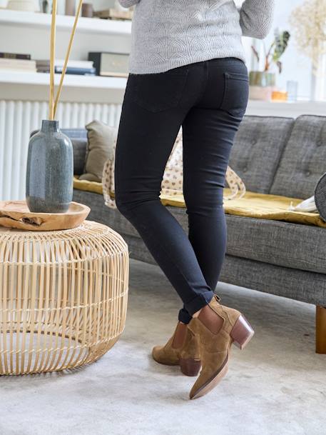 Jeans skinny, para grávida preto+stone 