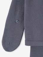 Conjunto em tricot, casaco + leggings + gorro, para bebé cinzento-ardósia+malva 