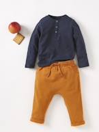 Camisola tunisina de mangas compridas, personalizável, para bebé menino AZUL VIVO LISO+BEGE CLARO LISO+pêssego 