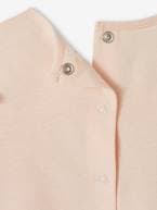 Camisola com mensagem, em algodão bio, para bebé cru+rosa-pálido 