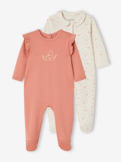 Bebé 0-36 meses-Pijamas, babygrows-Lote de 2 pijamas, em interlock, para bebé