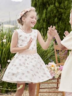 Menina 2-14 anos-Vestido estampado às flores, especial cerimónia, para menina