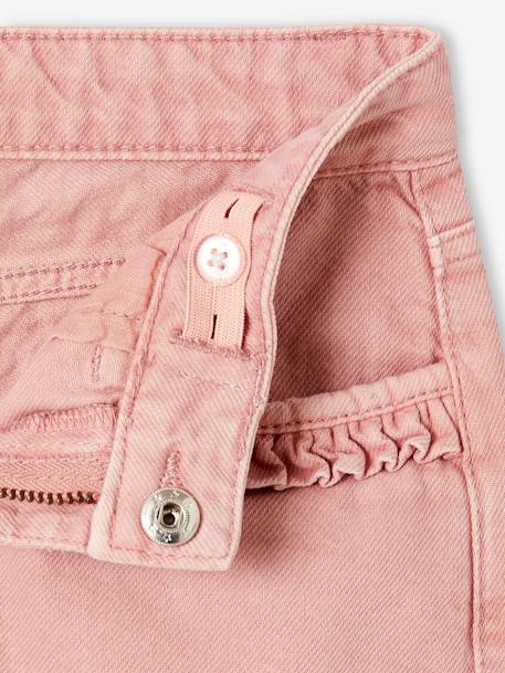 Calças direitas, Morfológicas, para menina, medida das ancas ESTREITA rosa-blush+verde-salva 