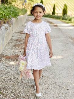 Menina 2-14 anos-Vestido de cerimónia com lantejoulas, para menina