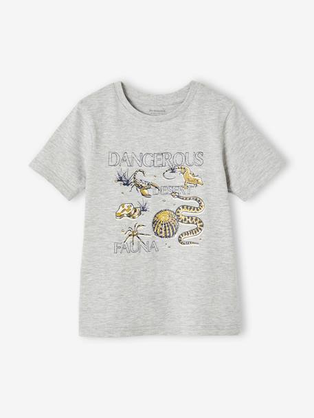 T-shirt Basics com animais, para menino azul-ardósia+cinza mesclado 