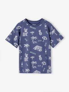 T-shirt com motivos de férias gráficos, para menino