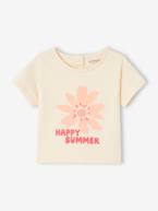 T-shirt ' Happy summer' de mangas curtas, para bebé cru 