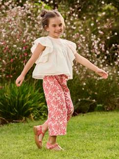 Menina 2-14 anos-Calças -Calças curtas, largas e estampadas, para menina