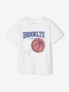 T-shirt basquetebol com detalhes em relevo, para menino