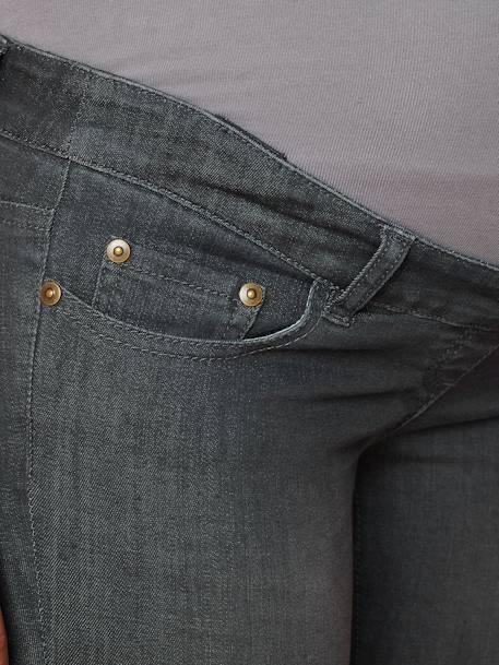 Jeans slim, entrepernas 78 cm, para grávida Ganga cinza 