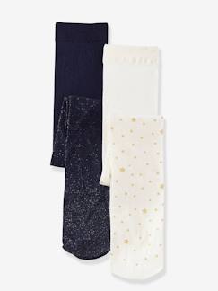 Lote de 2 collants fantasia, detalhes brilhantes, para menina Lote de 2 collants fantasia, detalhes brilhantes, para menina