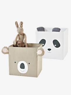 Quarto e Arrumação-Arrumação-Lote de 2 caixas em tecido, Panda koala