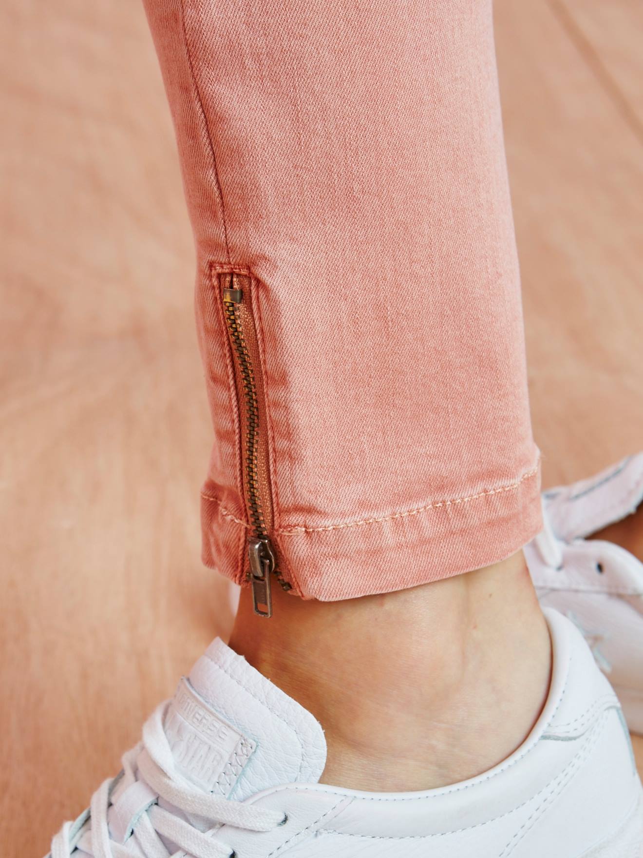 Jeans slim 7/8s, para grávida rosa escuro liso
