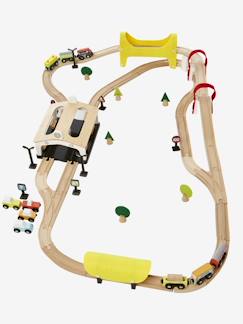Brinquedos-Jogos de imaginação- Bonecos, planetas, pequenos heróis e animais-Pista de comboio com 66 peças