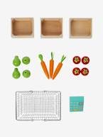 Banca + frutos e legumes em madeira bege/branco 