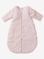 Saco de bebé em microfibra, mangas amovíveis, especial passeio Azul/triângulos+Rosa/estrelas 