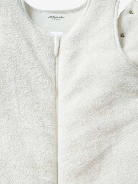 Saco de bebé em microfibra, mangas amovíveis, especial passeio Cru+Toupeira+Violeta 