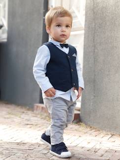 Bebé 0-36 meses-Conjuntos-Conjunto de cerimónia: colete + camisa + laço papillon + calças, para menino