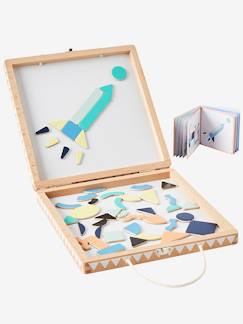 Brinquedos-Jogos educativos-Formas, cores e associações-Caixa com formas geométricas e magnéticas