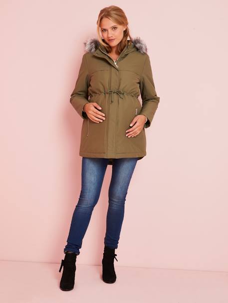 Parka evolutiva 3 em 1, para gravidez e pós-gravidez AZUL ESCURO LISO+VERDE ESCURO LISO 