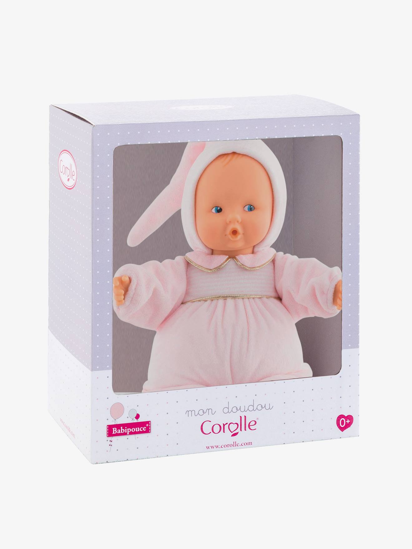 Babipouce às riscas,  rosa claro as riscas