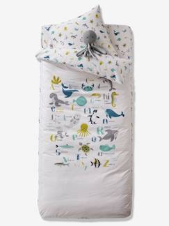 Têxtil-lar e Decoração-Roupa de cama criança-Capas de edredon-Pronto-a-dormir fácil de entalar, sem edredon, ABECEDÁRIO MARINHO