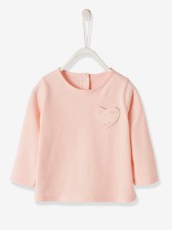Bebé 0-36 meses-T-shirts-T-shirts-Camisola com bolso coração e morangos, para bebé menina