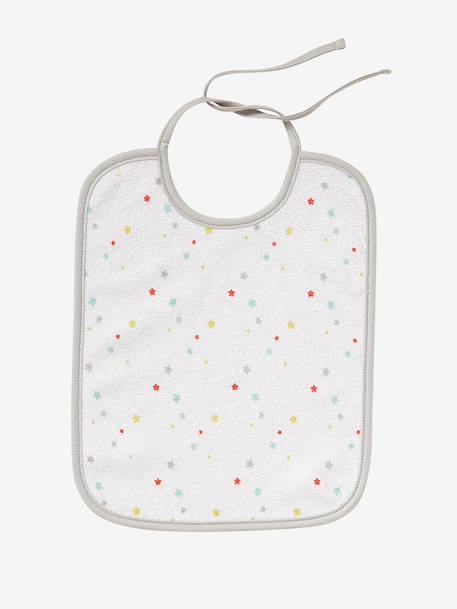 Lote de 7 babetes para bebé VERTBAUDET Estrelas/gotas água+Motivos de frutas+Multicolor+Vermelho escuro liso com motiv 