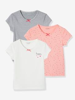 Essenciais de Verão-Lote de 3 camisolas de mangas curtas, para menina, Dream