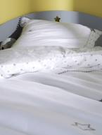 Conjunto capa de edredon + fronha de almofada Chuva de estrelas Branco estampado 