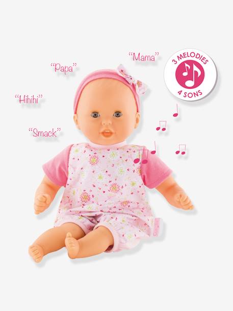 Boneca bebé para abraçar, beijinhos & melodia, COROLLE rosa 