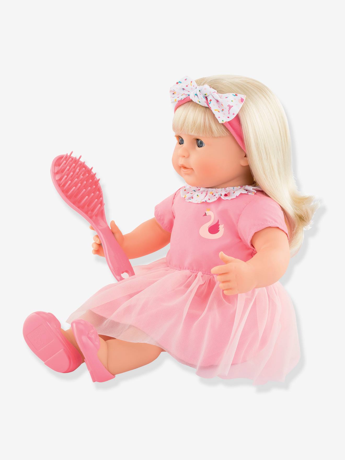 Boneca Bebé Adèle 36 cm,  rosa claro liso
