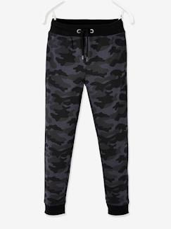 Menino 2-14 anos-Calças-Calças de desporto em moletão, estampado camuflagem, para menino