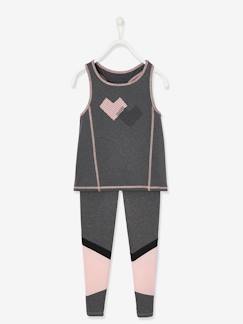 Menina 2-14 anos-Conjuntos-Conjunto para desporto em matéria técnica, top + leggings, para menina