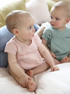 Bebé 0-36 meses-T-shirts-Body para bebé em gaze de algodão, personalizável
