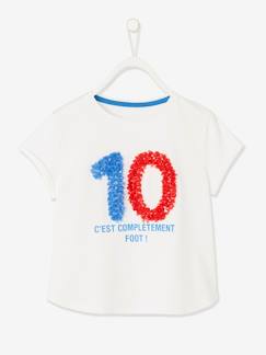 Menina 2-14 anos-T-shirts-T-shirt futebol com folhos fantasia, para menina