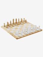 Jogo de xadrez em madeira bege 